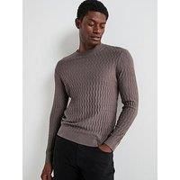 Armani Exchange Zig Zag Textured Knitted Jumper - Grey
