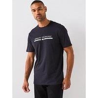 Armani Exchange Linear Chest Logo T-Shirt - Navy