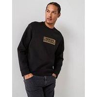 Armani Exchange Men's Diagonal Graphic Sweatshirt, Black