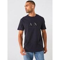 Armani Exchange Embroidered Printed T-Shirt - Navy