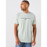 Armani Exchange Linear Chest Logo T-Shirt - Light Green