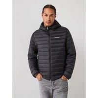 Armani Exchange Men's Chest Logo Down Jacket, Black
