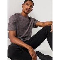 Armani Exchange All Over Jaquard Logo T-Shirt - Grey