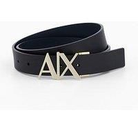 Armani Exchange Double Sided Leather Plate Belt Black/navy