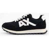 Armani Exchange Men/'s Side Geometric Logo Motifs Sneaker, Black Off White, 11 UK