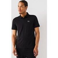 Ea7 Emporio Armani Train Visibility Small Logo Polo Shirt - Black