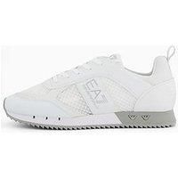 Ea7 Emporio Armani Side Logo Mesh & Pu Runner Trainers - White
