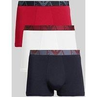 Emporio Armani Bodywear 3 Pack Bold Monogram Trunks - Multi