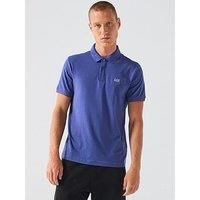 Ea7 Emporio Armani Train Visibility Small Logo Polo Shirt - Blue