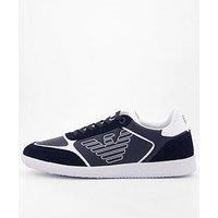 Ea7 Emporio Armani New Heritage Suede Cupsole Trainers - Navy