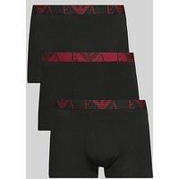 EMPORIO ARMANI Men/'s Bold Monogram 3-Pack Trunk, Black, S