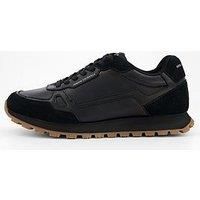 Armani Exchange Drop Tumbled Runner Trainers - Black