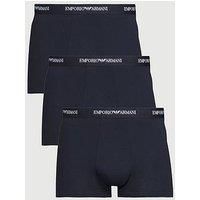 Emporio Armani Bodywear 3 Pack Stretch Cotton Trunks - Navy