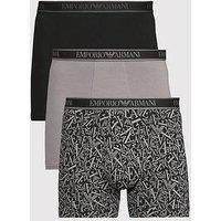 EMPORIO ARMANI Men/'s CORE Logoband 3-Pack Boxer Shorts, Black, XL