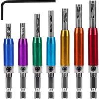 7Pcs Self Centering Drill Bit Set 5/64''1/4'' Hex Shank Self Center Hinge Drill Bits Tool for