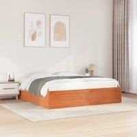 Berkfield Home Bed Frame without Mattress Wax Brown 200x200 cm Solid Wood Pine