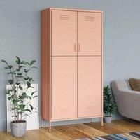 Berkfield Home Wardrobe Pink 90x50x180 cm Steel | Size: 90 x 50 x 180 cm