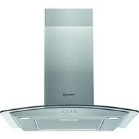 Indesit IHGC65LMX 60cm Cooker Hood With Curved Glass Canopy  Stainless Steel