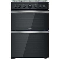 Indesit ID67G0MCB/UK Gas Cooker with Double Oven - Black - A+ Rated - F159350