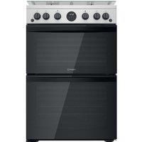 Indesit ID67G0MCX/UK Gas Cooker with Double Oven - Stainless Steel - A+ Rated - F159366