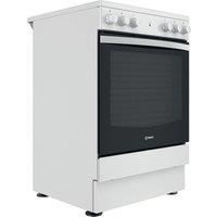 Indesit IS67V5KHW 60cm Single Oven Electric Cooker in White Ceramic Ho