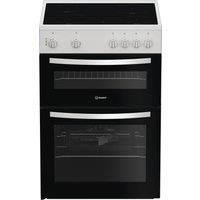 Indesit IDE6VMW 60cm Free Standing Electric Cooker with Ceramic Hob White A