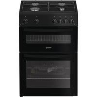 Indesit IDG6GB Gas Cooker with Gas Hob 60cm Free Standing Black A+ / A+ New