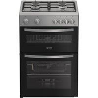 Indesit IDG6GS Gas Cooker 60cm Free Standing Silver New