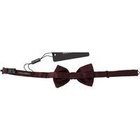 Burgundy Silk Bow Tie Men - Brown