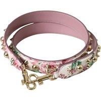 Decorative Floral Print Strap with Metallic Studs- Pink Bags