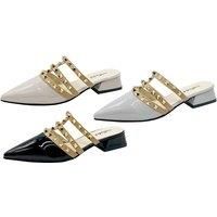 Women'S Valentino Inspired Studded Pointed Toe Flats - 5 Sizes & 3 Colours