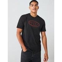 Diesel Big D Oval T-Shirt- Black