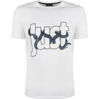 Snake Wrapped Logo White T-Shirt