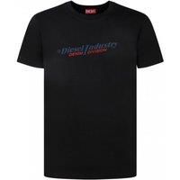 Diesel Men's Industry Denim Division Logo Black T-Shirt | Size: Small