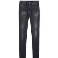Sleenker Destroyed Reinforced Denim Black Skinny Jeans