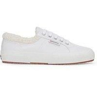 Superga 2750 Vegan Faux Leather Fur Plimsolls - White Ice
