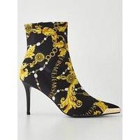Versace JEANS COUTURE Baroque Printed Point Toe SCARLETT Sock Boots size 36 - Female