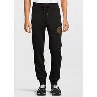 Versace Jeans Couture Gold Embroided Logo Jersey Joggers - Black