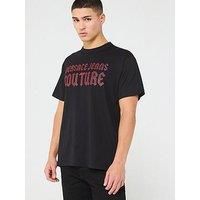 Versace Jeans Couture Gothic Studs Chest Logo T-Shirt - Black