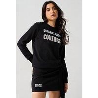 Versace Jeans Couture Big Pearl Logo Sweat - Black