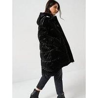 Versace Jeans Couture Velvet Padded Jacket - Black
