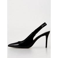 Versace Jeans Couture Patent Slingback Heels - Black