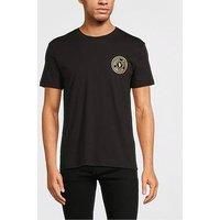 Versace Jeans Couture Gold Left Chest Logo T-Shirt - Black