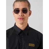 Versace Jeans Couture Metal Plaque Poplin Shirt - Black