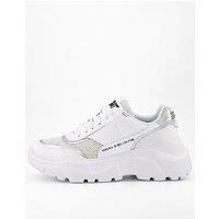 Versace Jeans Couture Speedtrack Glitter Mesh Platform Sneakers - White/Silver