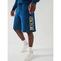 Versace Jeans Couture Institutional Metallic Logo Sweat Shorts - Light Beige