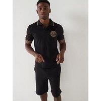 Versace Jeans Couture V Emblem Polo T-Shirt - Black