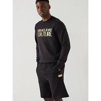 Versace Jeans Couture Institutional Logo Metallic Foil Sweatshirt - Black