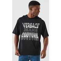 Versace Jeans Couture Large Stack Logo T-Shirt - Black