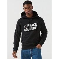 Versace Jeans Couture Square Logo Overhead Hoodie - Black